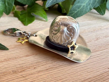 ✨Handmade Cowboy Hat Pendant · Crafted from Authentic Vintage Silverware