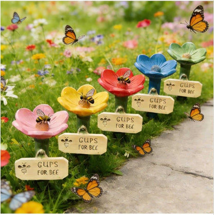 🌸Flower-shaped resin bee watering station🐝💧