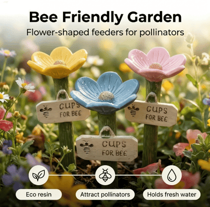 🌸Flower-shaped resin bee watering station🐝💧