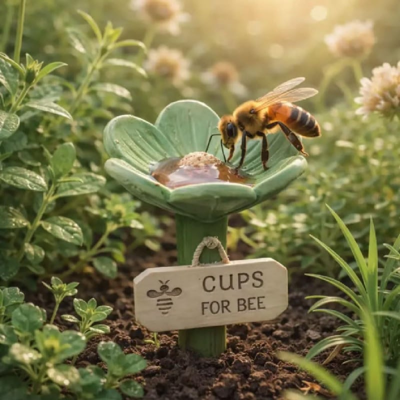 🌸Flower-shaped resin bee watering station🐝💧