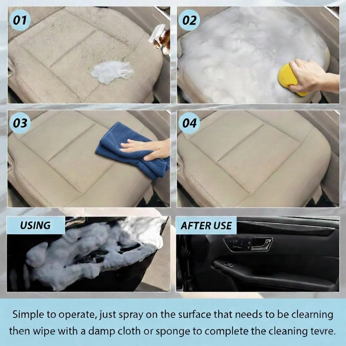 🏆LAST DAY SALE 50% OFF🔥Multi-Function Foam Cleaner – Deep Clean Car, Kitchen, Bathroom & Sofa