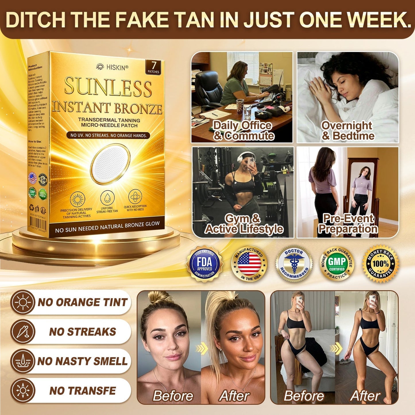 ☀️𝑶𝒇𝒇𝒊𝒄𝒊𝒂𝒍 𝑺𝒕𝒐𝒓𝒆 | ☀️ 𝐇𝐢𝐬𝐤𝐢𝐧® 𝐒𝐮𝐧𝐥𝐞𝐬𝐬 𝐈𝐧𝐬𝐭𝐚𝐧𝐭 𝐁𝐫𝐨𝐧𝐳𝐞 𝐓𝐚𝐧𝐧𝐢𝐧𝐠 𝐌𝐢𝐜𝐫𝐨𝐧𝐞𝐞𝐝𝐥𝐞 𝐏𝐚𝐭𝐜𝐡 🇺🇸 (𝐉𝐮𝐬𝐭 𝐨𝐧𝐜𝐞 𝐚 𝐝𝐚𝐲) 𝐕𝐢𝐬𝐢𝐛𝐥𝐞 𝐁𝐫𝐨𝐧𝐳𝐞 𝐆𝐥𝐨𝐰 𝐢𝐧 𝟕 𝐃𝐚𝐲𝐬 ✅ 𝐍𝐨 𝐔𝐕, 𝐍𝐨 𝐎𝐫𝐚𝐧𝐠𝐞, 𝐍𝐨 𝐒𝐭𝐫𝐞𝐚𝐤𝐬, 𝐍𝐨 𝐃𝐇𝐀, 𝐍𝐨 𝐌𝐞𝐬𝐬.