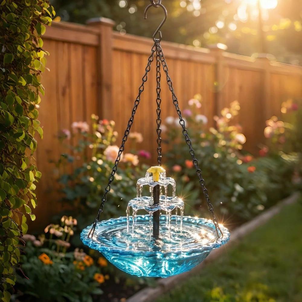 ✨2026 Spring special offer 50% off-🐦Solar Cascade Hanging Bird Bath Fountain