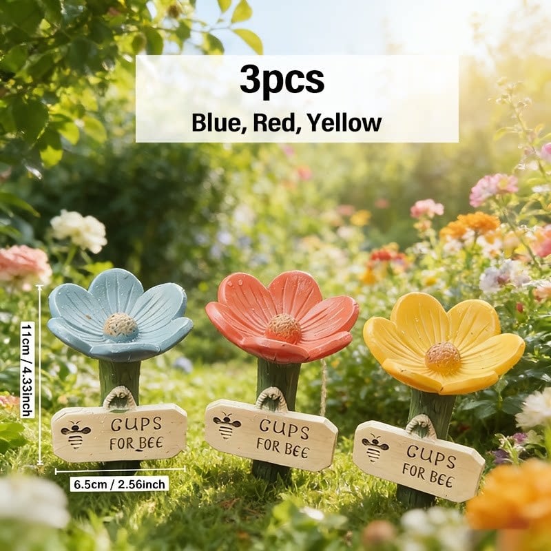 🌸Flower-shaped resin bee watering station🐝💧