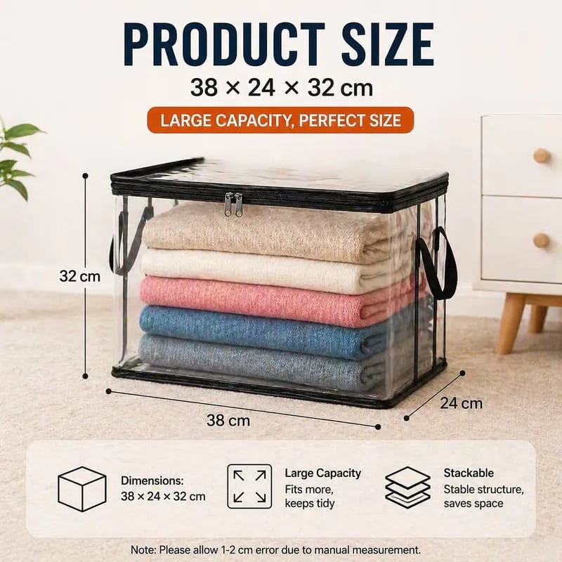🎁 Last Day 49% OFF📦Large Heavy-Duty Thick Plastic Clear Storage Bag for Clothes, Moving & Storage