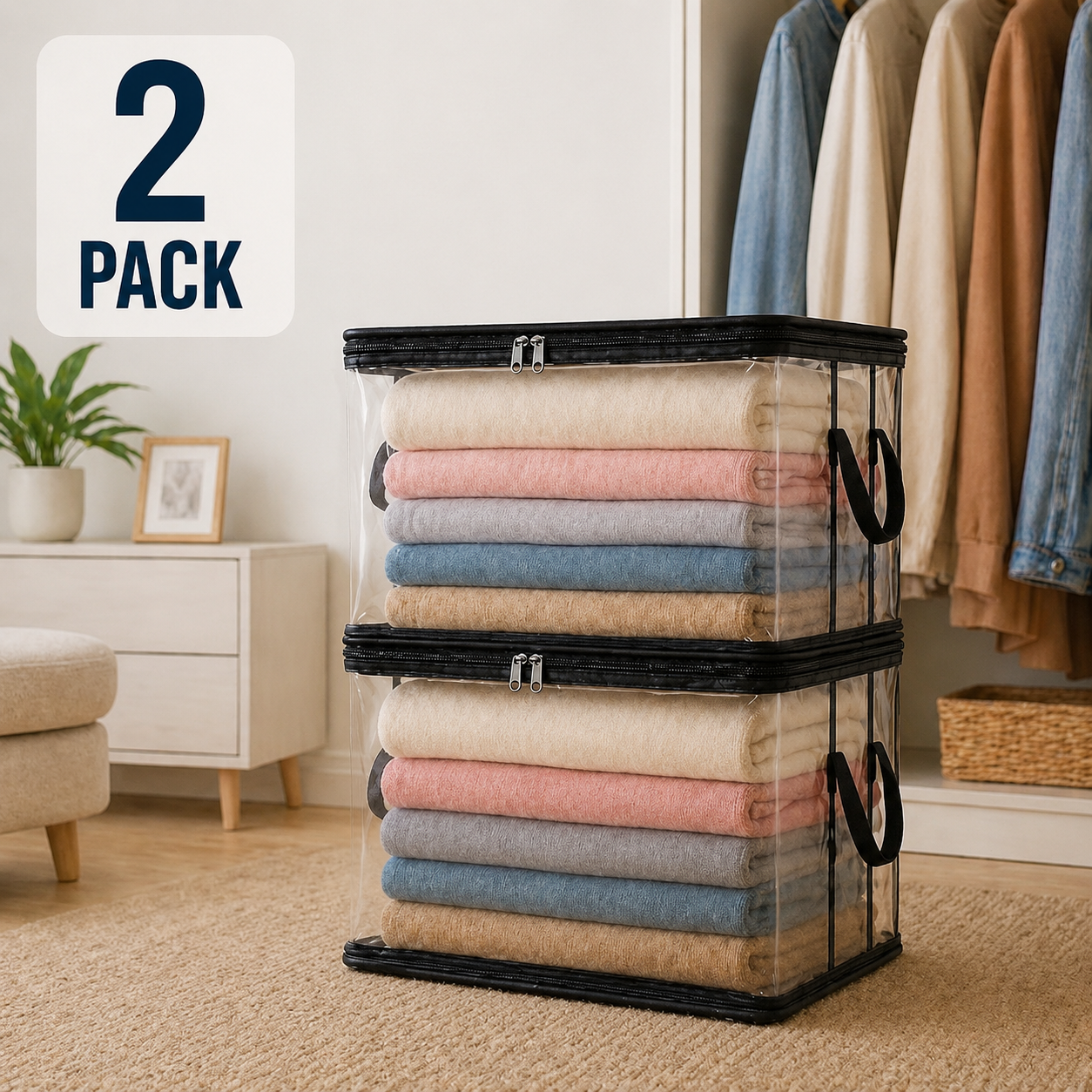 🎁 Last Day 49% OFF📦Large Heavy-Duty Thick Plastic Clear Storage Bag for Clothes, Moving & Storage